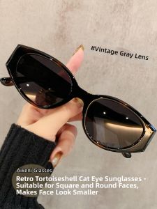 AIKENI | Tortoiseshell Retro Cat Eye Glasses Women Suitable For Round And Square Faces With Prescription