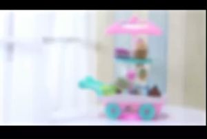 Kids Ice Cream Candy Car Toys Little Girl Hand Push Ice Cream Car Kitchen Set 34 pcs