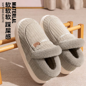 Dép Đi Trong Nhà Bằng Vải Cotton Mùa Đông Có Gót Cao Đế Dày Lót Lông Cừu Cho Nữ Dép Đi Trong Nhà Ấm Áp Thoải Mái Dễ Giặt