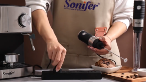 Sonifer Electric Milk Frother - 304 Stainless Steel Mixer Head Handheld Whisk for Coffee Frothing Egg & Drinks