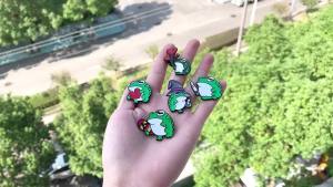 Bandai | Cartoon Animal Enamel Brooch Creative Frog Magician Skate Car Knife Lapel Pin Badge Backpack Clothing Hat Accessories