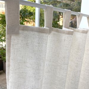 YASHLIE Japanese Style Linen Short Curtain Stick on Door Curtain Partition Curtain No Punching Required for Entryway