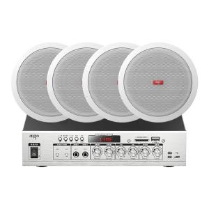 Aigo Embedded Ceiling Mount Speaker Set for Shop Background Music Powerful Bass Stereo Wireless Bluetooth 5.0 External Power