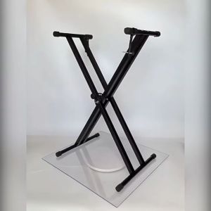 Piano Keyboard Stand and Bench Set Double-X Keyboard Stand Adjustable Digital Piano Stand with Lockable Straps