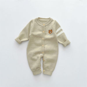 Adorable Bear Knitted Onesie for Infants And Toddlers Spring Autumn Versatile Clothes for 6-12 Months Baby next Kiss Brand