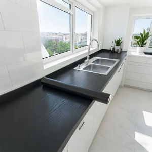 Black Wood Grain Wallpaper White Peel And Stick Contact Paper Removable Vinyl Self Adhesive Wallpaper Decorative For Countertops