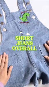 Overall Jeans Anak Baju Kodok Celana Pendek Jumpsuit Denim 061 Vench Wakakids