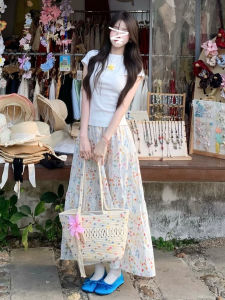 Karrar betsey | Bộ Đồ Trắng Hoa Phối Đôi