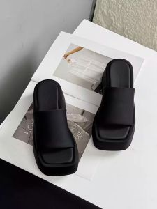LANGWUHU | Height-Increasing Outdoor Slippers Black