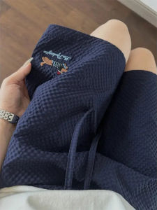 Quần Short Vải Bong Bóng Thêu Màu Xanh Lam Cho Bé Trai Mùa Hè Mỏng Thể Thao Bóng Rổ Phong Cách Mỹ Nhanh Khô Vải Nylon Quần Ngắn