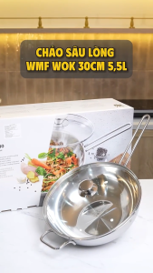 Chảo sâu lòng WMF Wok 30cm 55L có tay cầm chính hãng chất liệu thép không gỉ 18/10 Cromargan SNT KITCHEN