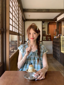 imimtuan | Áo Blouse Nữ Mùa Hè Ngọt Ngào Phong Cách Retro Cổ Ren