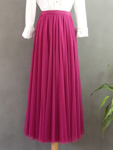 Mid-Length Mesh Skirt Dance Style Square Dancing 720 Degree Wide Hemline Slimming A-Line Skirts for Women Breathable Polyester Fiber