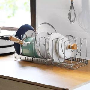 Adjustable Pot Lid Organizer Pot Pan Dish Storage Rack