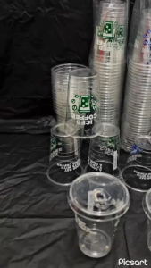 GELAS PLASTIK MOTIF ICE COFFEE MEREK STARINDO ISI 1000PCS BAHAN PET UKURAN 12 OZ DAN 16 OZ