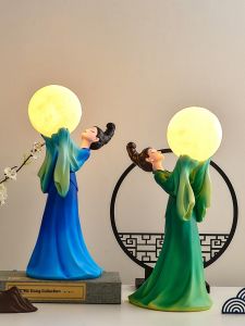 New Chinese Style Emerald Green Maid Statue Home Decor