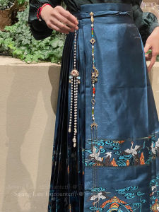 Bell Ruyi National Style Ming System Han Dynasty Horse-Face Skirt Jinbu Waist Pendant Long Fringe Lappet Pendant Chinese Ancient Style Ornament
