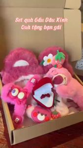 LINDO Set Quà Tặng Gấu Dâu Xinh Quà tặng Bạn Gái Các Dịp Đặc Biệt Sinh Nhật Lễ Kỷ Niệm Valentine 20/10 8/3