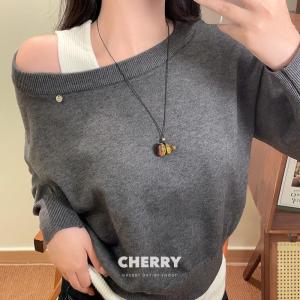 Tiger Eye Stone Gourd Pendant Necklace Womens New Chinese Style Retro Black Rope Long Sweater Chain Autumn Winter High-End Accessories