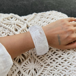 Ingemark 3 Styles Y2K Boho Resin Wide Bangles for Women 2025 New Punk Geometric Irregular Arm Bracelets Grunge Jewelry Steampunk