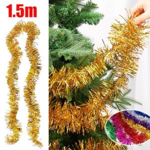 ริบบิ้นดิ้นประดับคริสต์มาส1.5ม. ประดับเลื่อมพวงมาลัยต้นไม้คริสต์มาสแขวนริบบิ้นห้อยประดับของตกแต่งบ้านคริสต์มาส