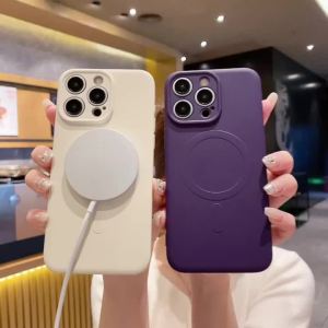 Ốp Điện Thoại Silicon Lỏng Không Dây Sạc Từ Tính Magsafe Cho iPhone 16 Pro Max 16E 11 12 13 Mini 14 15 Pro Max - Chống Sốc Chống Xước Mặt Lưng Mềm