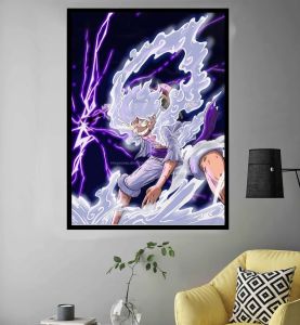 Tranh led điểm lightbox tráng gương treo tường để bàn khổ 20x30cm in theo yêu cầu nhân vật anime manga game one piece