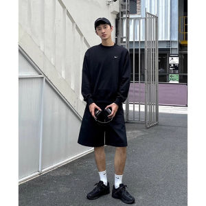 Quần Short Nam Ống Rộng Màu Đen Thời Trang Mùa Hè Quần Dài Năm Điểm Thoải Mái Thoáng Khí Quần Thể Thao Thường Ngày