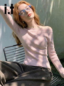 Shoulder Off Knitted Sweater Fitted