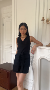 [Esterlily the Label] Cleo Romper V-neck with Pockets/ Romper Playsuit Cleo leher V kantong