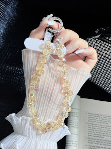 Gem Phone Chain Pendant Womens Champagne Rhinestone New Arrival Mobile Phone Lanyard Summer Summer Pendant Car Key Lanyard Bag Pendant Fancy Classy Original Short Beaded Card Back Clip