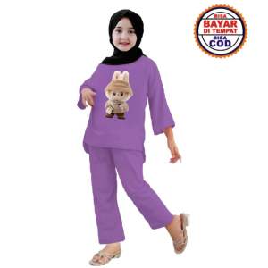 BAJU SETELAN ANAK LABUBU / BAJU LABUBU VIRAL / SETELAN ANAK PEREMPUAN