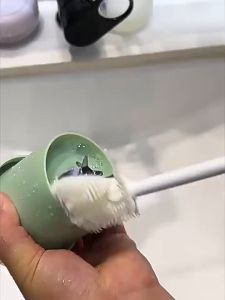 Multifunctional long-handled cleaning brush baby bottle washing brush glass thermos stain removal deep cleaning tool 90-degree silicone no-dead-angle cleaning brush coffee and tea cup cleaning brush effective decontamination