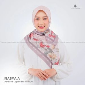 Hijab Segi Empat Kerudung Segi empat jilbab Voal Motif Digital Printing premium INASYA series