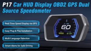Car Speedometer On-board Computer Projector Electronics Digital Head Up Display OBD2 GPS Smart P17 For HUD Overspeed Warn Time