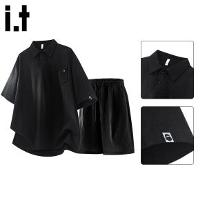 FINGERCROXX | Old Money Style Linen Tencel Outfit Summer Short Sleeve Polo Shirt and Shorts