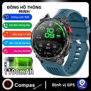 Đồng Hồ Thông Minh Quân Sự T-Rex3 Ultra GPS Màn Hình AMOLED 1.7 Inch Pin 1100mAh Chống Nước 5ATM Tích Hợp La Bàn Đèn Pin LED Tương Thích Android & iOS
