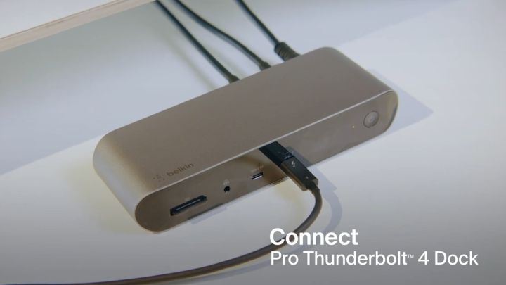 Dock Pro Thunderbolt 4 12 cổng trong 1 Belkin, kèm cáp Thunderbolt 4 dài 0.8m, sạc 90W PD - Hàng chính hãng - Bảo hành 2 năm