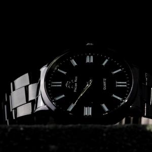 PhiLipe Ricci Jam Tangan Pria Rantai Besi Analog Black Series BLCK21 Free BOX
