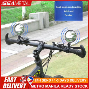 SEAMETAL Motorcycle Rear View Mirror Handlebar Side Mirror Convex Safety Mirror for Scooter Bike