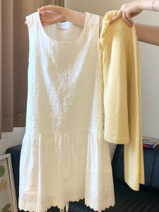 PEIZIXUAN | French Elegant White Sleeveless Dress for Early Autumn