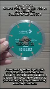 NISHIO Mata Pisau 4 Inci untuk Potong Keramik Granit Kering & Basah