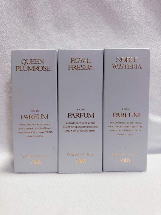 Zara Perfume Full Bottle 80ml EDP Noble Wisteria, Queen Plumrose, Royal  Freesia | Lazada PH