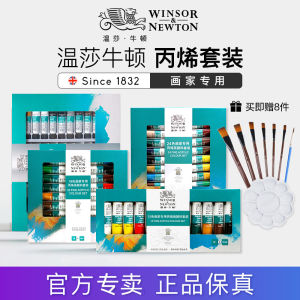Windsor Newton Acrylic Paint Set 24 Colors for Beginners 18 Colors Wall Painting Textile Fiber Waterproof Durable for DIY Stone Painting Pebble Coloring