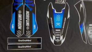 Decal Stiker WR 155 MOTIF SUPERMOTO BIRU HITAM D-C8-027