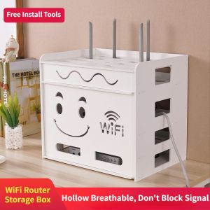 Wifi hộp đặt Bộ định tuyến treo tường Dây cáp ổ cắm hộp lưu trữ Kệ cáp không Bộ chia quản lý