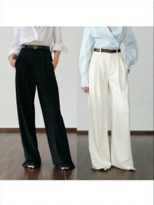 Flowing Floor Length Suit-style Wide Leg Pants