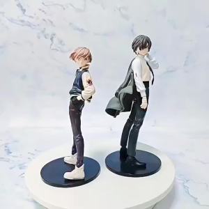 Bandai | 22cm bungou dogs vagrants anime figure youth dazai osamu action figure nakahara chuuya statuette pvc collection model doll toys