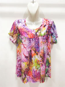 2023 ฤดูร้อน PLUS ขนาดเสื้อผ้าผู้หญิงหลวมผ้าฝ้ายชุดนอนแขนสั้น Crewneck เสื้อยืดผู้หญิงพิมพ์ลายดอกไม้เสื้อผ้าทํางาน