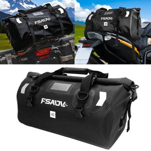 Carbon Black Motorcycle Waterproof TailBag Travel Outdoor Luggage Bag 40/66L Motorbike Luggage Backpack Motorcycle Seat Bag